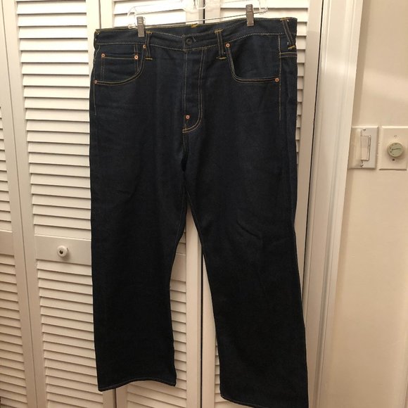 Red Monkey Company Embroidered Hokusai Baggy Jeans, 40 - Picture 1 of 12